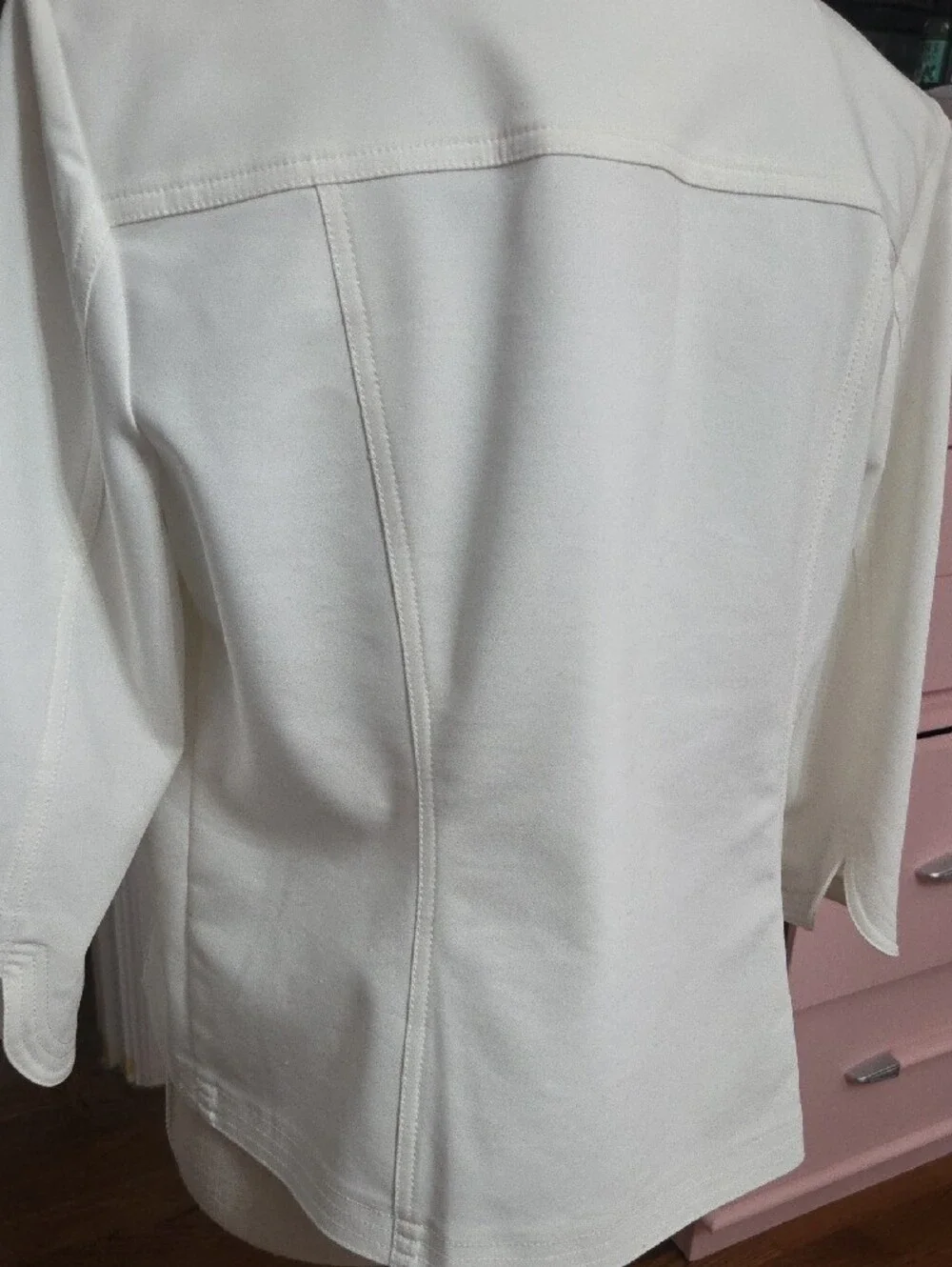 Women's Ivory Button-Front Jacket - Picture 9 of 9